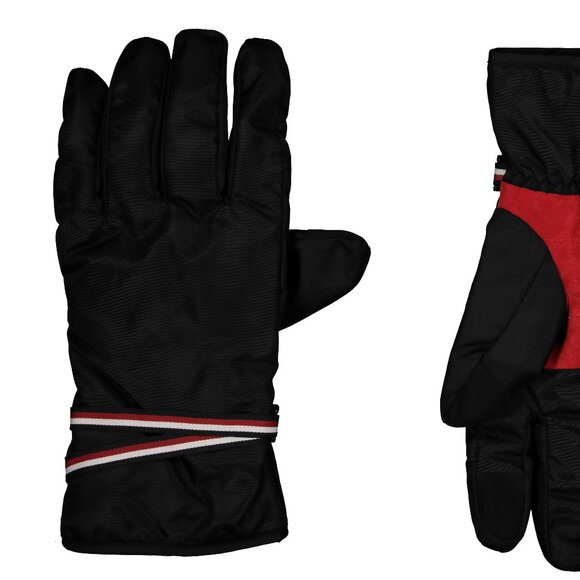 NEW TOMMY HILFIGER Global Stripe Strapping Gloves red/black for men 168tn - Picture 3 of 6